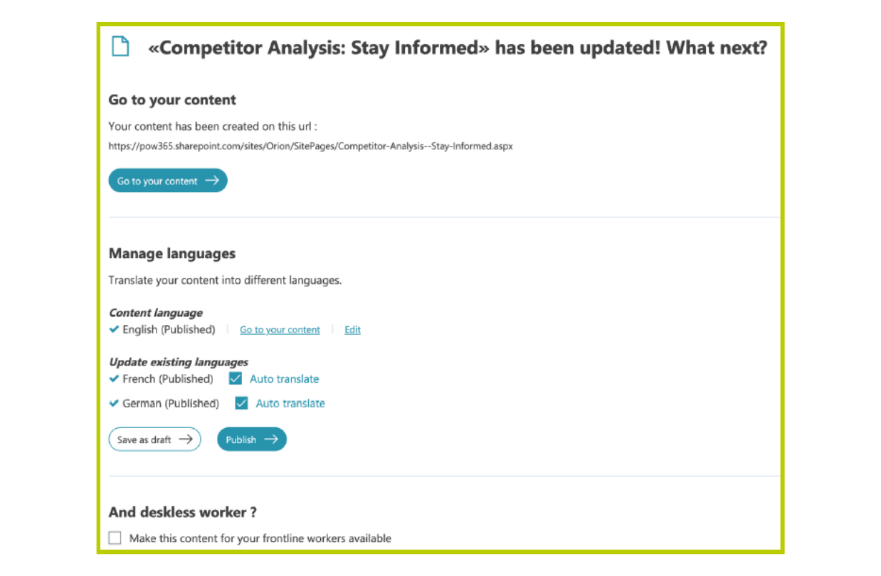 Multilingual intranet