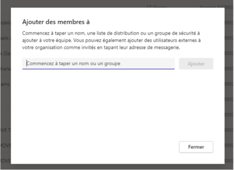 ajouter membre dans équipe Teams
