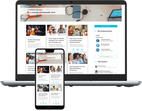 Employee Advocacy Mobile and Desktop