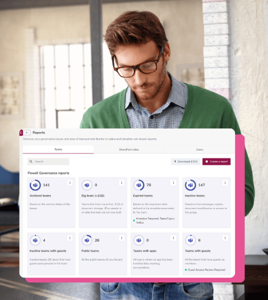 Microsoft 365 governance interface