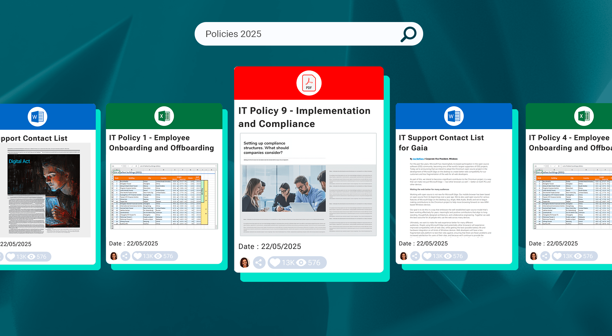 Intranet search center