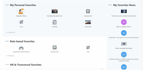 Favorites and Personal Links